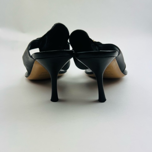 GUCCI: Brown, Leather & Gold metal Horsebit Mules, Size: EU 39C - US 9 - Picture 6 of 10